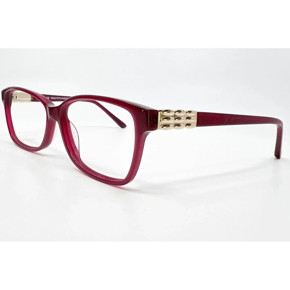 Saks Fifth Avenue Eyeglasses Womens Burgundy 286 0EGT 135 Full Rim Frame 135mm